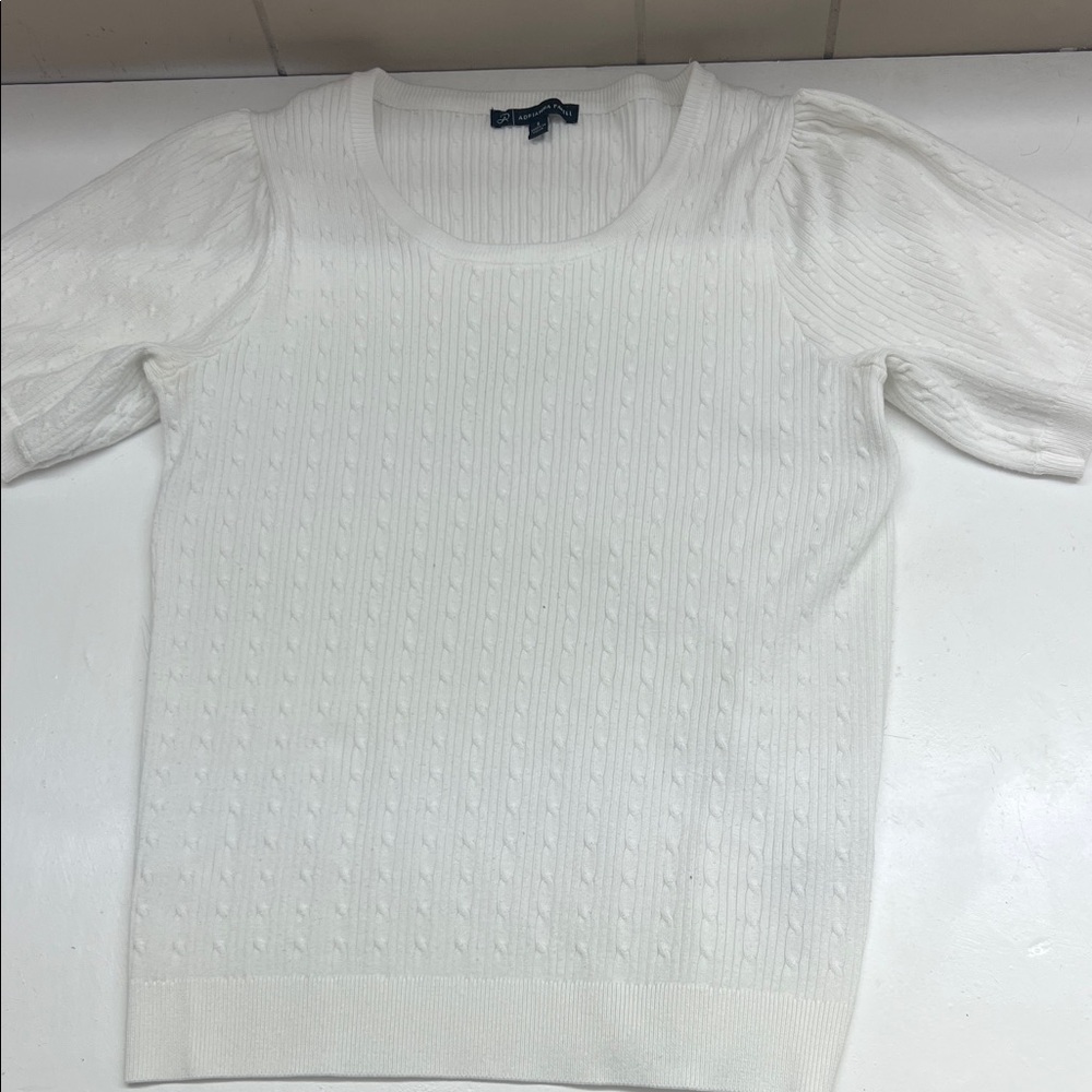 Adrianna Papell Cream Crew Neck Sweater